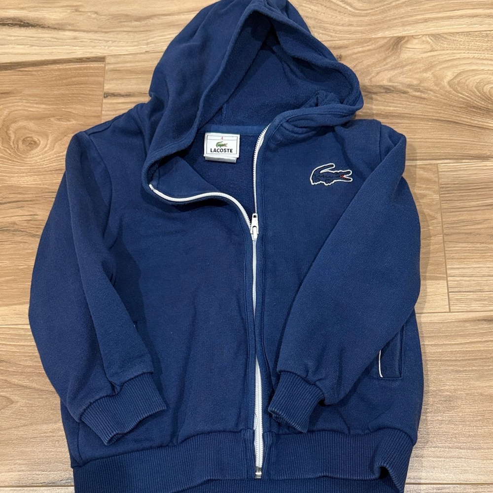 Lacoste Kids Dark Blue Zip-Up Hoodie